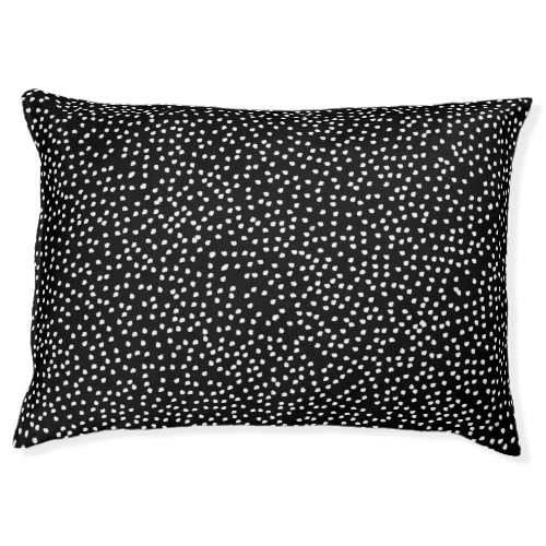 Modern Abstract Cute Polka Dot Black and White Pet Bed