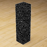 Modern Abstract Cute Polka Dot Black and White Wine Box