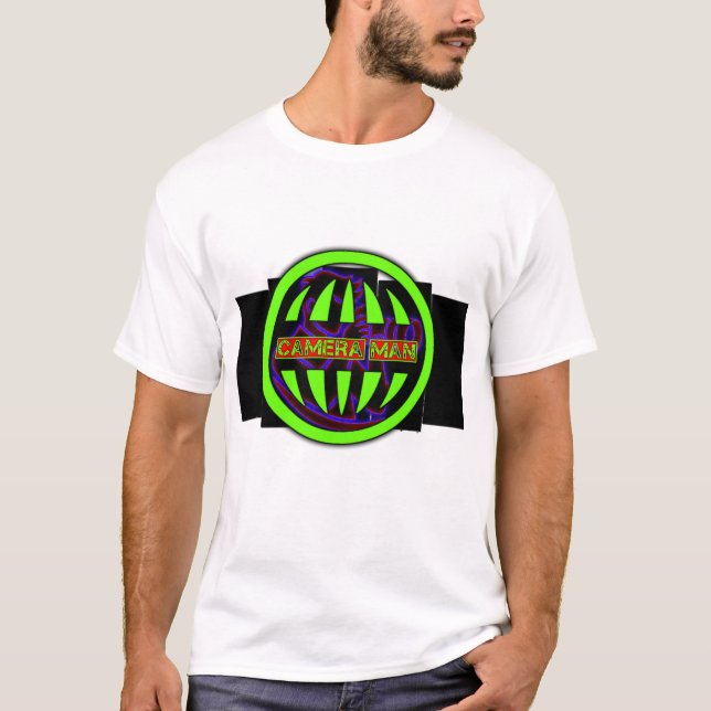 Modern Abstract Cyber-Globe Graphic Men’s T-Shirt (Front)