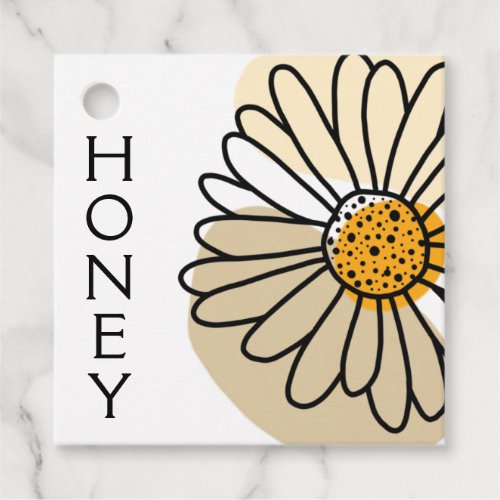 Modern Abstract Daisy Honey Apiary Hang Tag