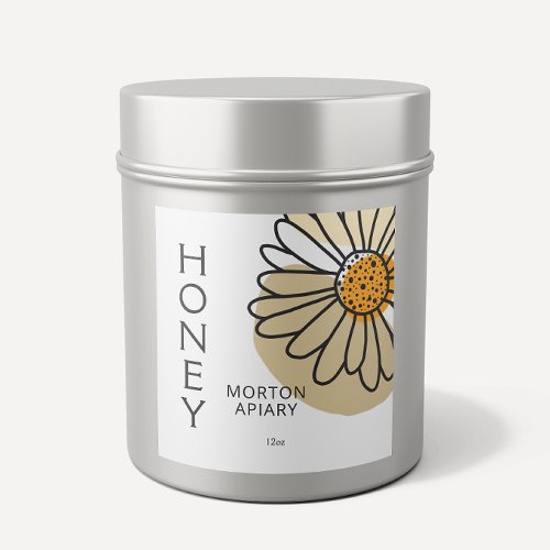 Modern Abstract Daisy Honey Apiary Label