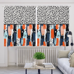 Modern Abstract Dalmatian Dog Abstract Pattern Blackout Curtains