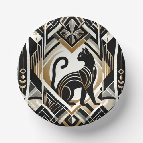 Modern Abstract Decorative Black Cat Paper Bowl