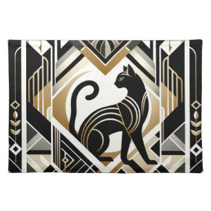 Modern Abstract Decorative Black Table Cloth Placemat