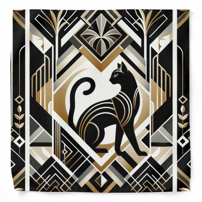 Modern Abstract Decorative Cat Bandana (Front)