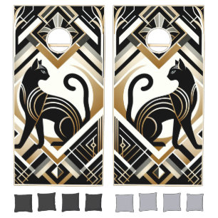 Modern Abstract Decorative Cat Cornhole Set