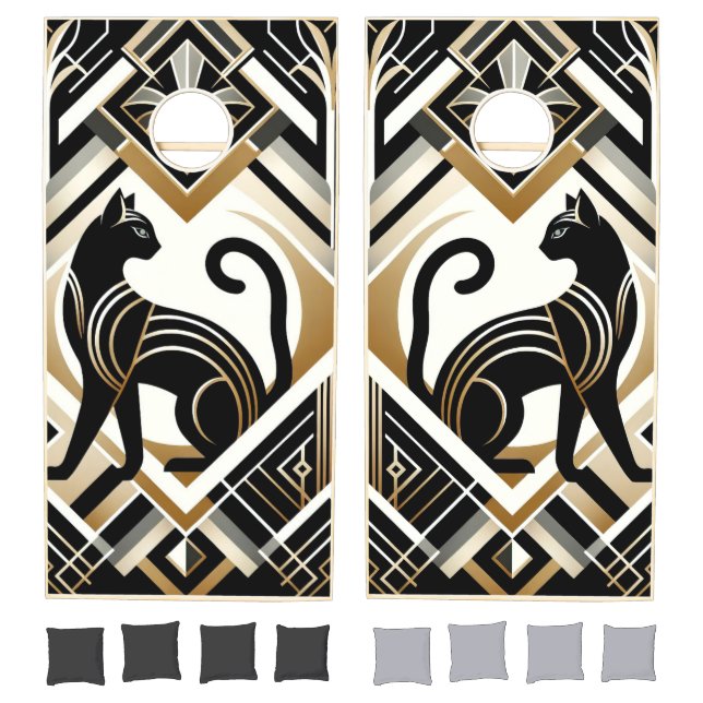 Modern Abstract Decorative Cat Cornhole Set (Set)