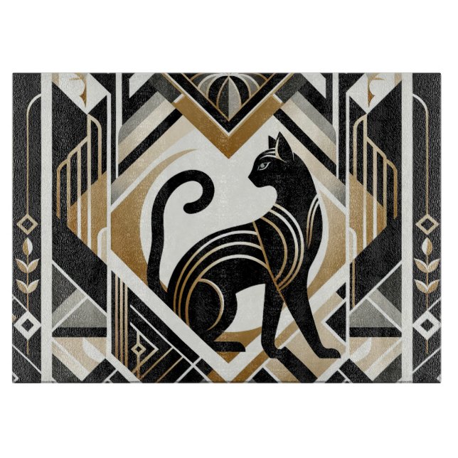 Modern Abstract Decorative Cat Cutting Board (Front)