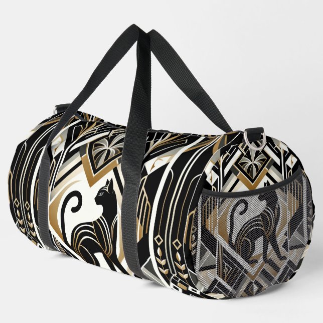 Modern Abstract Decorative Cat Duffle Bag (Right Corner)