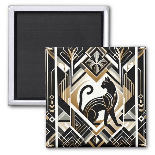 Modern Abstract Decorative Cat Magnet