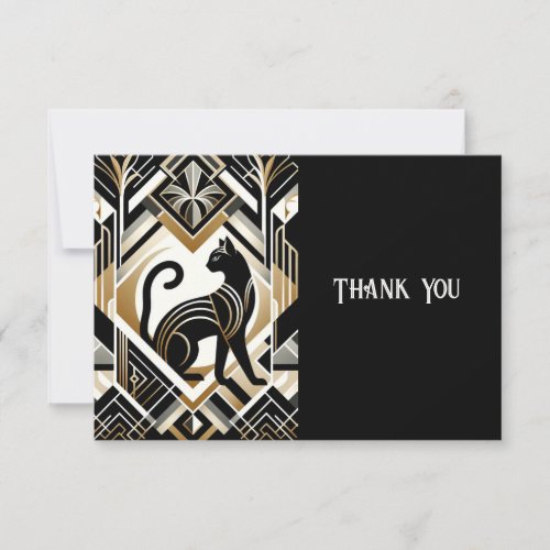 Modern Abstract Decorative Cat Thank You Card