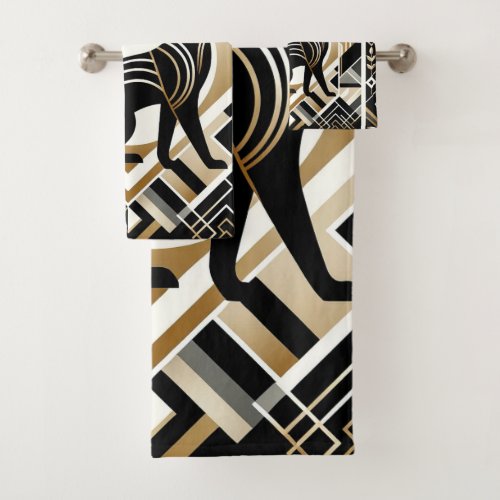 Modern Abstract Decorative Cat Towel Set