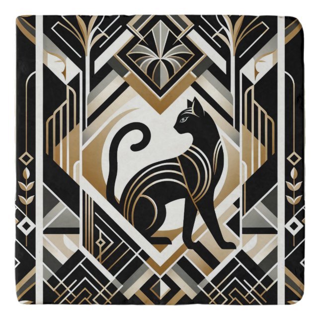 Modern Abstract Decorative Cat Trivet (Front)