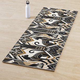 Modern Abstract Decorative Cat Yoga Mat