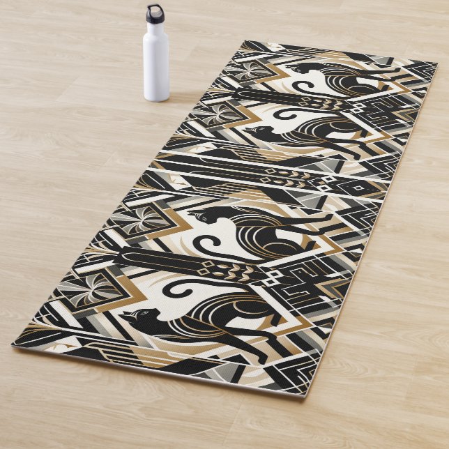 Modern Abstract Decorative Cat Yoga Mat (In Situ)