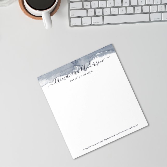 Modern Abstract Deep Gray Watercolor Calligraphy Notepad (Modern Abstract Deep Gray Watercolor Calligraphy Notepad)