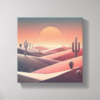 Modern Abstract Desert Landscape - Geometric Sunse Canvas Print