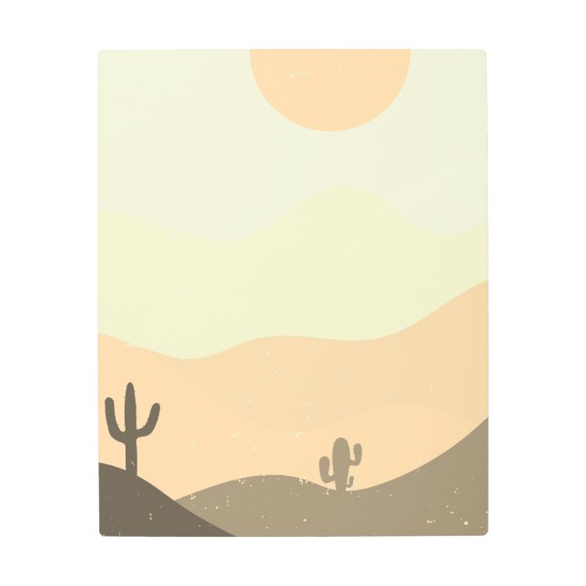Modern Abstract Desert   Metal Print (Front)