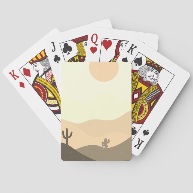 Modern Abstract Desert  Poker Cards (Back)