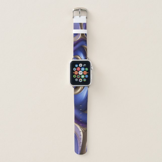 Modern Abstract Design- Blue, Purple and Gold- Apple Watch Band (Front)