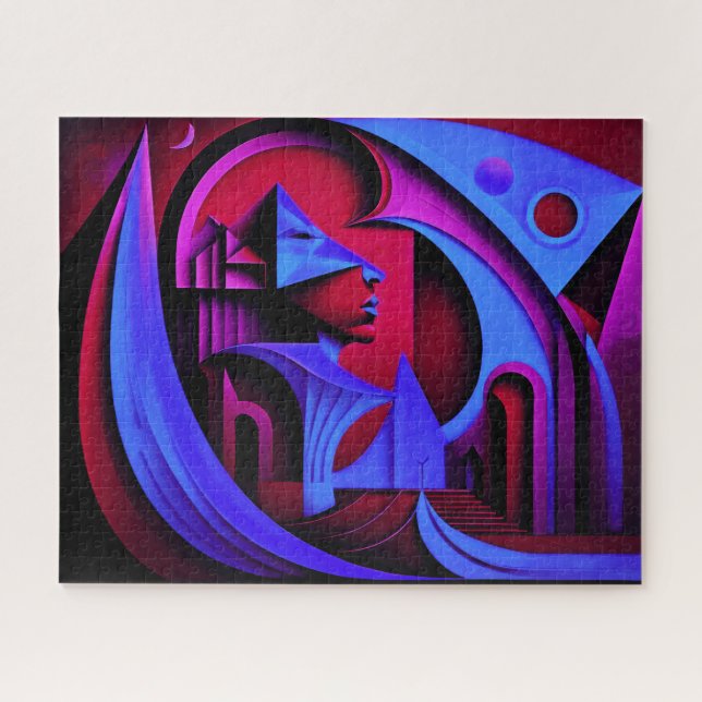 Modern Abstract Design Cubism Surrealism Jigsaw Puzzle (Horizontal)