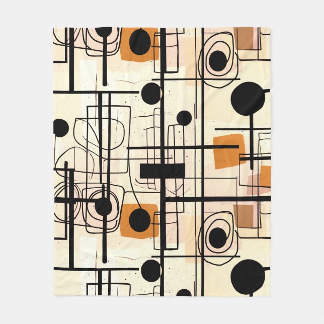 Modern abstract design, dynamic lines Throw Pillow Fleece Blanket (Front)