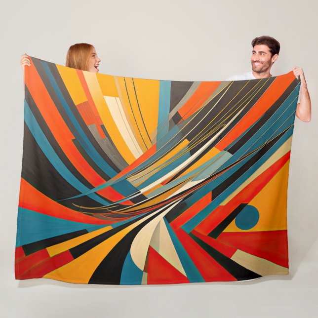 Modern abstract design Futurism Fleece Blanket (In Situ)