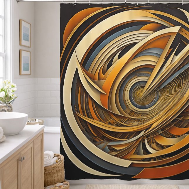Modern Abstract Design Futurism Shower Curtain (Creator Uploaded)