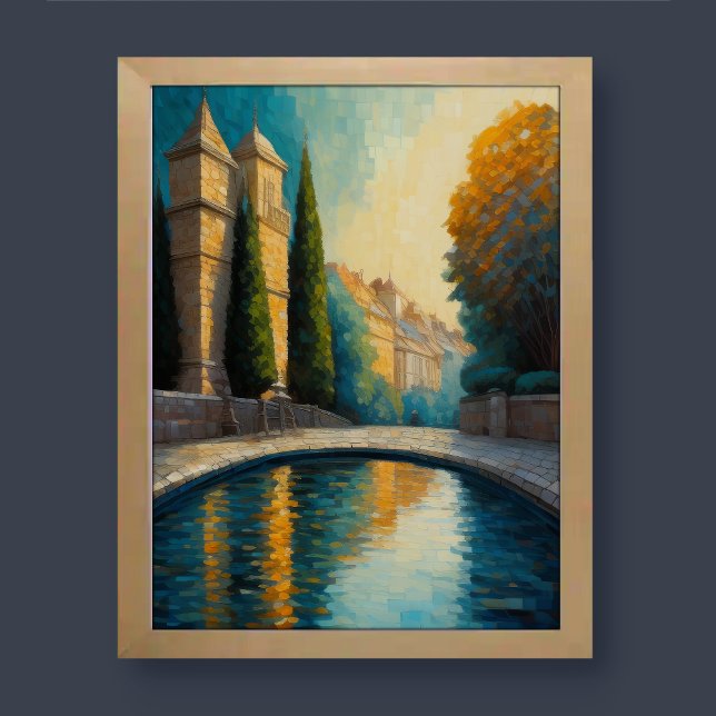 Modern Abstract Design Gold Blue European  Poster (Creator Uploaded)