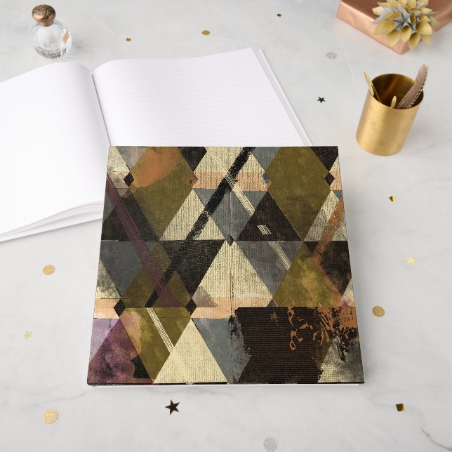 modern abstract design guest book (Front Open)