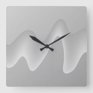 Modern Abstract Design in Light Gray. Square Wall Clock