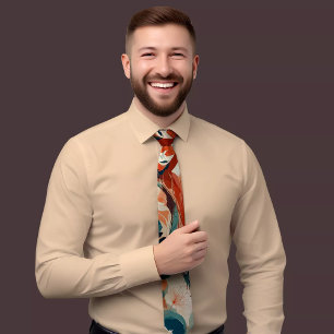 Modern Abstract Design Tie with Multicolored Patte