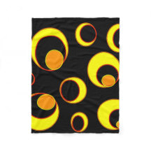 Modern abstract design, yellow circles on black