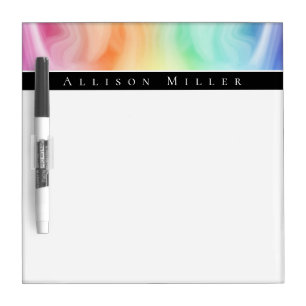 Modern Abstract Designer Watercolor Personalized Dry Erase Board