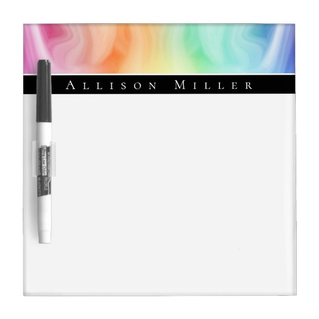 Modern Abstract Designer Watercolor Personalized Dry Erase Board (Front)