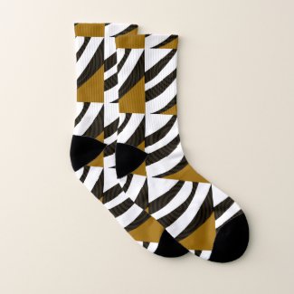Modern Abstract Diagonal Black Brown White Stripes