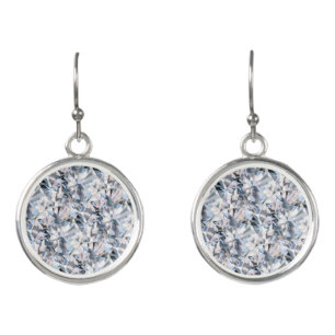 Modern abstract diamond fractal earrings