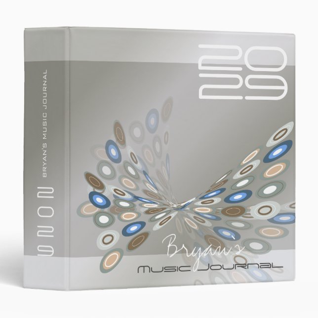 Modern Abstract Digital Butterfly Cool Artistic 3 Ring Binder (Front/Spine)