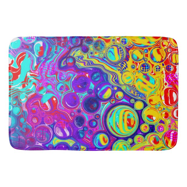 Modern Abstract Digital Fluid Art    Bath Mat (Front)