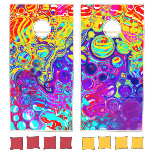 Modern Abstract Digital Fluid Art   Cornhole Set