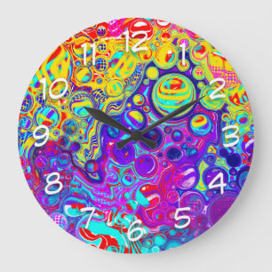 Modern Abstract Digital Fluid Large Clock