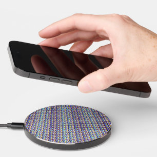Modern abstract digital pattern design 1234 wireless charger 