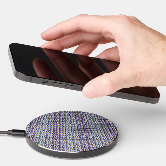 Modern abstract digital pattern design 1234 wireless charger  (Hand)