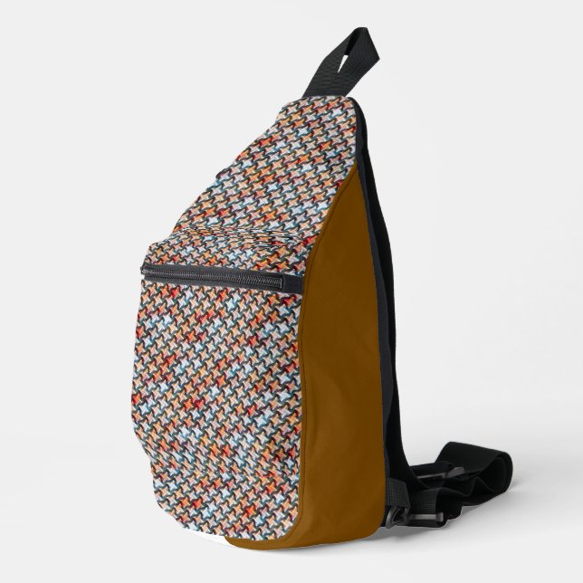 Modern abstract digital pattern design 1248 sling bag (Right Corner)