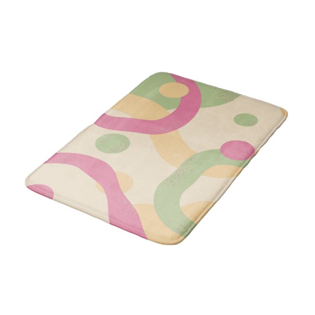 Modern Abstract Dots and Lines Colorful Bath Mat (Angled)