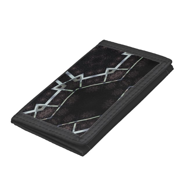 MODERN abstract draw in-black-gray Trifold Wallet (Bottom)