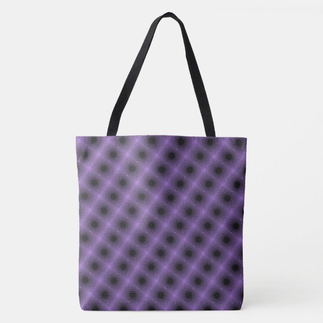 MODERN abstract draw in-black-purple-mosaic Tote Bag (Front)