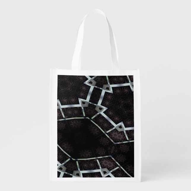 MODERN abstract draw in-black-Reusable Grocery Bag (Front)