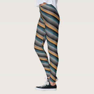 MODERN abstract draw in-light- gray black green Leggings