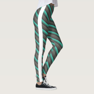 MODERN abstract draw in-white green deep gray Leggings